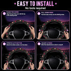 Vintage Dark Botanical Floral Steering Wheel Cover for Women Men Neoprene Breathable Wheel Cover Protector Anti-Slip Car Accessories Universal 15 Inch Fit for Cars Trucks Vehicles
