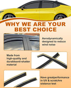 in-Channel Window Rain Guards Fit for Toyota Camry 2025 2026 Extra Durable Rain Guards Window Deflectors Visors Vent Visors Vent Shades Car Accessories - 4 pcs
