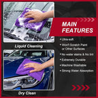 200 Pcs Microfiber Cleaning Cloth 16x16 Inch Microfiber Towels for Car Ultra Absorbent Cleaning Rags Reusable Lint Free Streak Free Detailing Towel for Car Washing Drying Dusting (Purple)