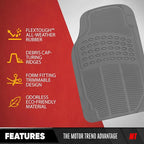 BDKProLiner Gray All Weather Rubber Auto Floor Mats & Cargo Liner - Heavy Duty 4pc Set - CB783