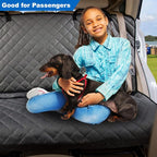 Bench Car Seat Cover Protector - Waterproof, Heavy-Duty and Nonslip Pet Car Seat Cover for Dogs with Universal Size Fits for Vehicles, Trucks & SUVs(Grey)