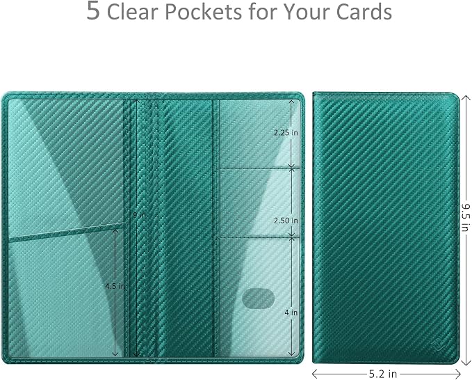 Car Registration and Insurance Card Holder, Vehicle Glove Box Card Organizer Wallet Automobile Accessories for License