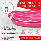Car Door Edge Protector – Universal DIY Edge Trim to Prevent Scratches & Dings – Flexible Adhesive Molding Trim for Cars, Trucks & SUVs (10 Ft - Pink)