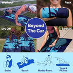 2 Pack Car Seat Towel Covers, Sweat-Proof Microfiber Seat Protectors for Gym, Running, Beach & Workout, Breathable Quick-Dry, Machine Washable, Night Palm Tree Print, Universal Fit