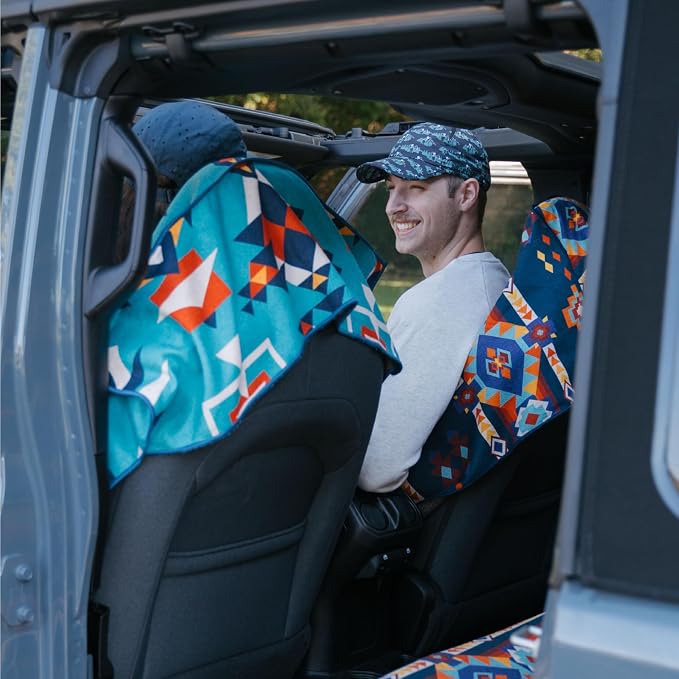 Athletic Running Towel, Full-Sized, Car Seat Cover - Performance Microfiber (Bohemian Nomad Noises)