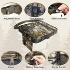 Heated Hunting Seat Cushion, Waterproof Seat Pads for Tree Stand & Ladder Stand, for Hunting, Ice Fishing, Hiking, Camping (Camo)