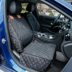 Front Seat Cover 2 Pack, Full Protection Dog Car Seat Cover with Side Flaps, Nonslip Scratchproof Captain Chair Seat Cover Fits for Cars, Trucks, SUVs, Jeep, Black