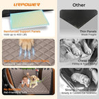 Backseat Extender for Dogs - Hard Bottom Dog Car Seat Cover for Back Seat, Dog Hammock for Car and SUV, Pet Rear Seat Protector Dogs Travel Bed with Mesh Window & Side Flaps