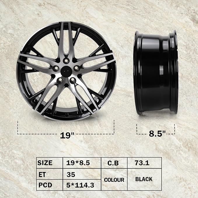 New 19" x 8.5'' Alloy Replacement Wheel Rim Compatible with Honda Accord Sport 2016 2017, Direct Fit, OEM Design Replacement Rim