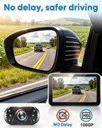 HD 1080P Backup Camera: 15-Min Easy Install 7 inch Large Screen Color Night Vision See Clearly at Night Up to 10 Meters - Reverse Camera for Trucks Cars Pickup SUVs Rear View Safety & Parking Assist