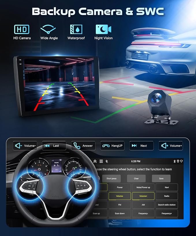 4G+64G Android 15 Car Stereo for Toyota Yaris 2007-2014 with Wireless Carplay Android Auto, 9'' in-Cell Screen Head Unit with GPS/Bluetooth 5.0/FM RDS/EQ/5G-WiFi Mirror Link Backup Camera SWC