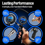 SPECSTAR 2 Pack Digital Tire Inflator with Pressure Gauge, Night Available 250 PSI Air Chuck and Compressor Accessories with Rubber Hose and Quick Connect Attachment for 0.1 Display Resolution