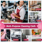 Pink Microfiber Cleaning Cloth -Pack of 8, Highly Absorbent Cleaning Rags, 16"X12" All Purpose Cleaning Towels for Housekeeping, Kitchen, Car, Lint Free and Reusable Microfiber Towels
