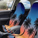 2 Pack Car Seat Towel Covers, Sweat-Proof Microfiber Seat Protectors for Gym, Running, Beach & Workout, Breathable Quick-Dry, Machine Washable, Sunset Palm Beach Print, Universal Fit