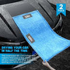 2 Pack Car Drying Towels (48" x 24"), Extra Large Microfiber Towels for Cars, 1400 GSM Ultra-Absorbent, Streak Free, Double Twisted-Loop Drying Towels Car Detailing for SUV, RV, Trucks