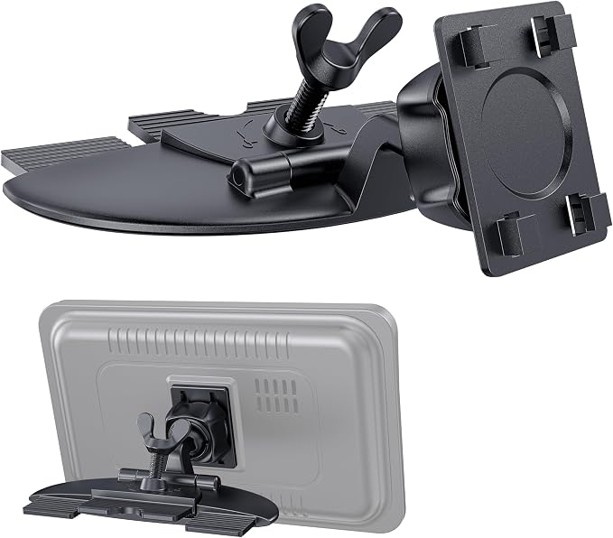 CD Slot Mount for CarPlay Screen, 360° Rotation Tool-Free Installation CarPlay CD Mount Compatible with 7-11 Inch Portable Car Play Screens & GPS Navigation