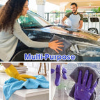 30 Pcs 16 x 16 Inch Edgeless Microfiber Plush Towels for Cars Detailing Drying Wash Polishing Absorbent Cleaning Cloths, 500 GSM (Blue, Light Blue, Black, Grey, Red)