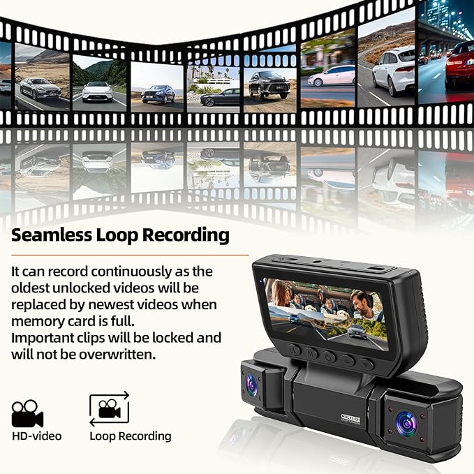 W6 Dash Cam 4 Channel Dash Cam 2K Front + 1080P Rear & Side 360° Coverage 8 IR Night Vision 5GHz WiFi & App G-Sensor Parking Monitor 64GB SD Card Included