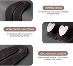 2 PCS Car Seat Headrest Hook, Car Hooks for Headrest, Storage Double Heart Shape Hooks, Suede Foldable Soft Hook Organizer, Universal for Cars (Black)