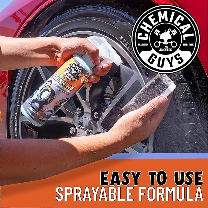 Tire Kicker Sprayable Extra Glossy Tire Shine Spray, Dry-to-Touch Dressing - Restores Wet Look to Rubber, Vinyl, and Plastic, Safe for Cars, Trucks, Motorcycles, RVs, and More - 128 oz