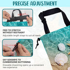 Car Garbage Bag Summer Starfish Seashell on Beach Hanging Canvas Car Trash Bag Waterproof Drawstring Car Back Seat Organizer for Car Back Front Seat Console with Adjustable Buckle