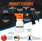 Car Wash Foam Gun + Microfiber Wash Mitt - Foam Cannon Works with Any Soap - Garden Hose Car Foam Sprayer - Car Wash Kit - Car Accessories Foam Blaster (Orange Foam Gun with Mitt)