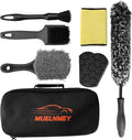 8PCS Car Wheel Brush kit,Wheel Cleaner Brush, Microfiber Cleaning Cloth,Soft Bristle Rim Brush,Tire Polishing Application Pad,Drying Towel.Tire Cleaning Brush Kit for Trucks, Cars, RVs