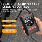 R6 12V DC Tire Inflator Portable Air Compressor, Car Air Pump with Dual Digital Display, Preset Pressure, Auto Shut-Off, 3 Light Modes, Plug-In Tire Pump for Cars, Motorcycles, Bikes, Balls