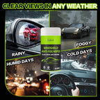 Glass Anti-Fog Wipes Pre-moistened Quick Antifog Defogger Prevent Fogging on Car Windshield, Mirror, Shower Door, Window, Helmets, Goggles Resealable Bottle Pack - 40 Wipes