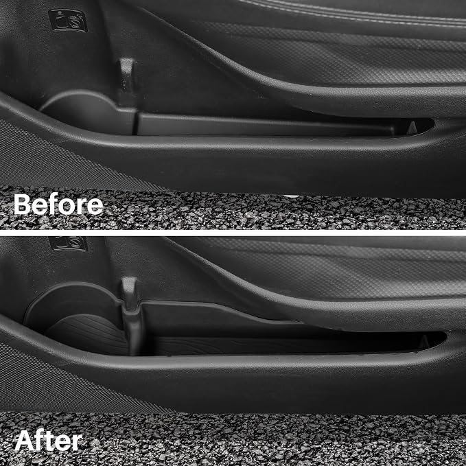 Car Door Side Storage Tray for Subaru Forester 2019–2024, Silicone Door Pocket Liner Insert Organizer, Anti-Slip Door Side Storage Box Protector Set of 4