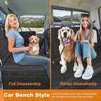 Dog Car Seat Cover for Trucks, Waterproof Back Seat Hammock with Mesh Window and Side Flaps, Rear Protector for Ford F150 Ram 1500 Silverado Sierra
