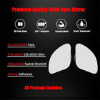 Blind Spot Mirror, Frameless HD Glass Convex Wide Angle Stick on Rearview Blindspot Mirror for Car Side Mirror Blind Spot (Fan, Small, Pack of 2)