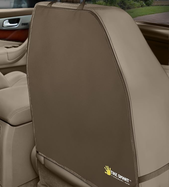 Luxury Clean-Edge Kick Mat - Tapered Design Seat Back Protector and Seat Cover with Invisible Strap and Stiff Edging (1 Mat)
