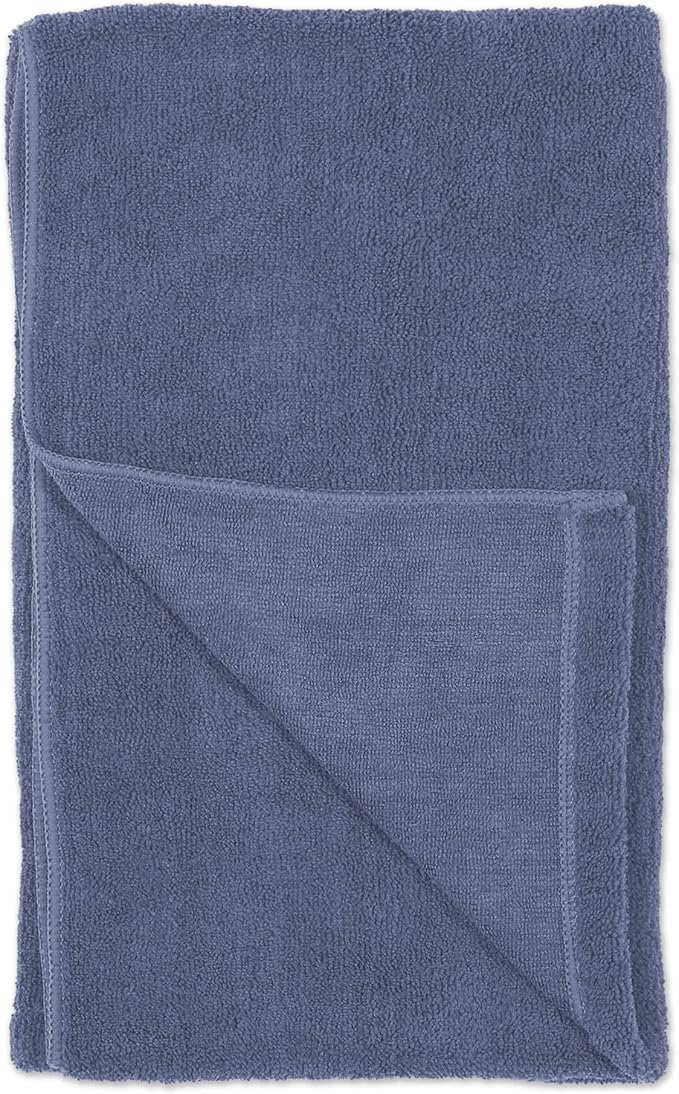 Pet Grooming Microfiber Towel, Embroidered Collection, X-Large,41x23.5", Stonewash Blue