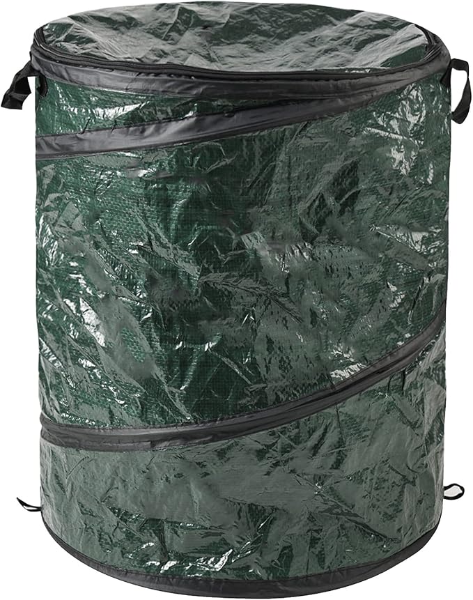 29.5-Gallon Pop Up Outdoor Garbage Can - Collapsible Trash Can for Parties, Yard Waste, or Laundry - Camping Accessories by