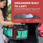 Teal Car Accessories Trunk Organizer Premium Multi Movable Compartments Collapsible car organizer, trunk organizer for Car, Suv, Automotive, gifts (Large Capacity)