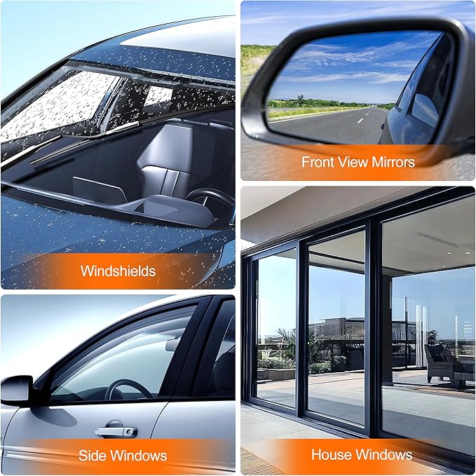 Windshield Oil Film Remover, Car Glass Cleaner Tool for Windshield & Windows, Remove Water Spots, Rain Marks, Haze & Grime, Anti Glare Streak Free Auto Window Cleaner, Improve Night Driving Visibility