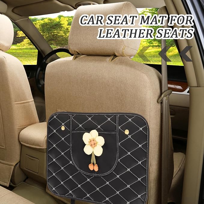 Back Seat Kick Pad Protector for Back Cover Black Synthetic Mat Anti-Scuff Safety for Family Travel