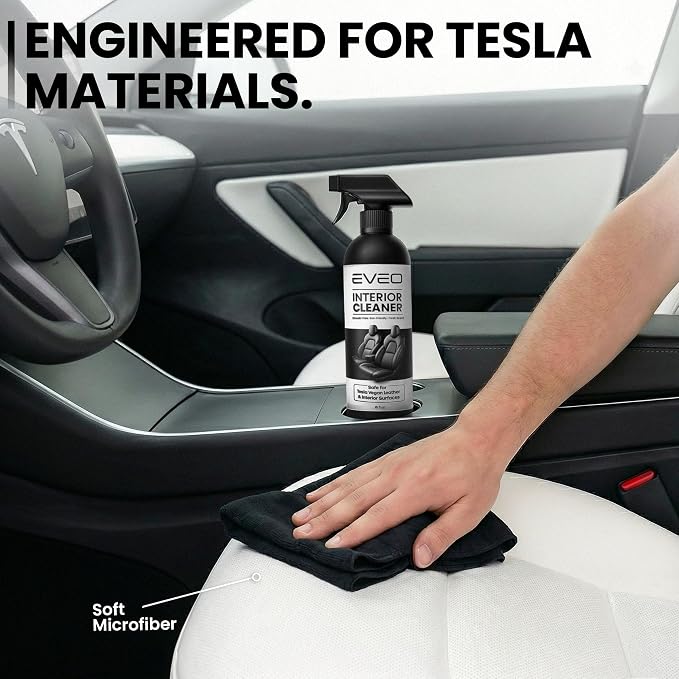 TESLA Interior Cleaner Kit - (16oz) Tesla Model Y Juniper Accessories & Tesla Model 3 Accessories | Tesla Seat Cleaner, Car Interior Cleaner - Car Leather Cleaning | Tesla Model S 3 X Y 2026