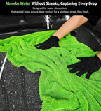 Agile Giant' Car Drying Towel, 28x36 Inch Quick Car Wash Drying Towels, 1400 GSM Super Absorbent, Double Sided Microfiber Towels for Cars Effortless & Scratch-Free Detailing, Green