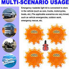 4 Pack Automotive Light LED Roadside Emergency Safety Flare Lights Hook Flashing Warning Beacon Disc Kit for Car Truck Vehicle Boat Automotive Security Rescue Search (Batteries not Included)