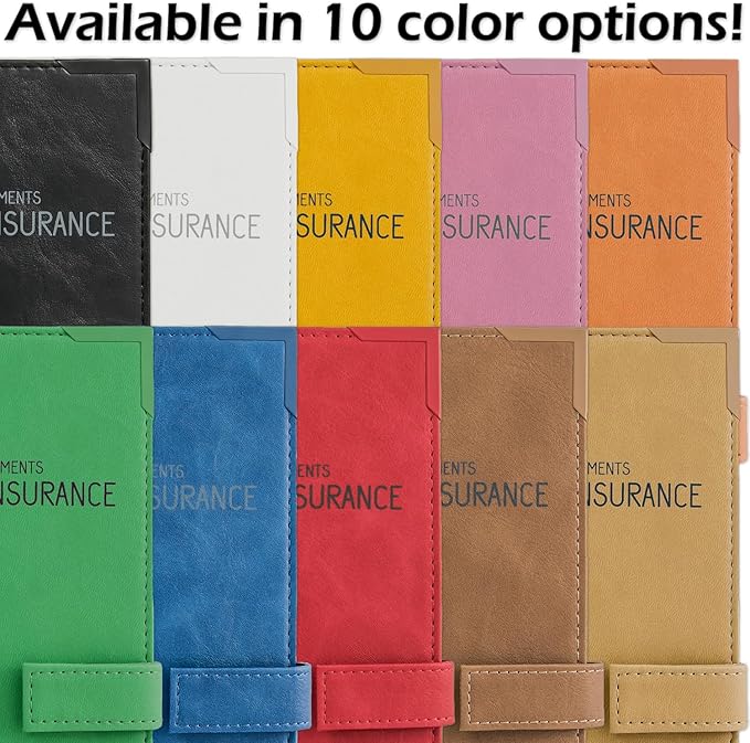 Registration and Insurance Card Holder - Car Organizer - Red | Vehicle Glove Box Document Organizer, Auto Essential Paperwork Holder for Contact Information Cards, Interior Car Accessories