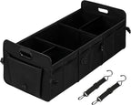 Car Trunk Organizer, Multi Compartments Collapsible Trunk Storage, Anti-slip, Waterproof 600D Oxford Polyester, with Adjustable Straps for SUV, Minivan, Truck, Large Size, Black