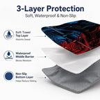 Car Seat Towel Cover 2 Pack for Front Seats, Sweat Absorbent Car Seat Protector with Non-Slip Backing, Waterproof Towel Car Seat Covers for Runners, Gym, Swimming, Beach, Pets, Tiger Strength