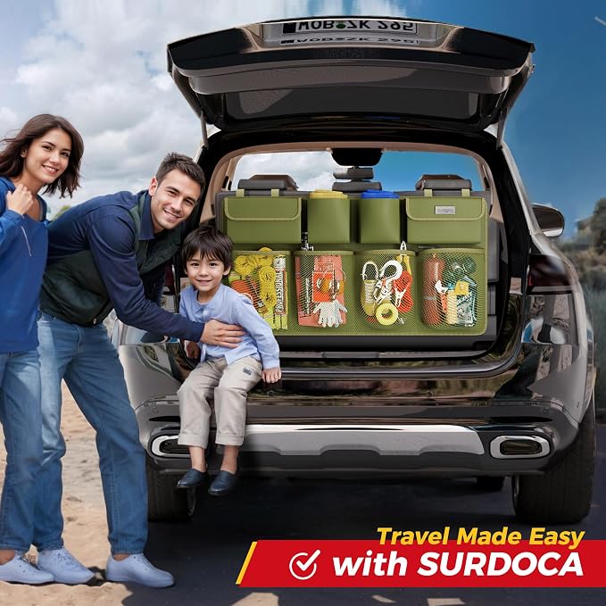 Car Trunk Organizer, LARGE CAPACITY(43 x 19 in) Car Storage Bag with 8 Pockets, 7X Upgraded Trunk Storage Organizer for Car, SUV, Truck, MPV