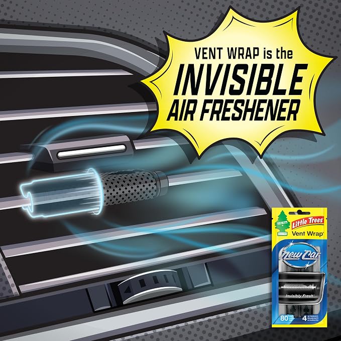 Car Air Freshener | Vent Wrap Provides Long Lasting Scent, Invisibly Fresh | 16 Air Fresheners | Black Ice