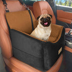 Dog Car Seats for Small Medium Dogs Under 35lbs, Dog Booster Seat with Detachable Washable Cover and Cushion, Memory Foam Pet Car Seat with Safety Belt and Storage Pockets (Brown)