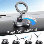 Car Phone Holder for Magsafe [2026 89+LBS Suction & 3700gf Magnetic] 360° Adjustable cell Phone Mount, Phone Holders for Your Car Dashboard & Windshield Pad Phone Holder for iPhone 17-12 Series