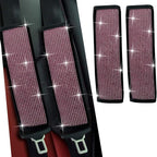 JDDRY Car Seat Belt Covers,Universal Car Seat Belt Pads,Seat Belt Strap Cover Shoulder Pad,Bling Seat Belt Cover(Pink,2PC)