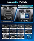4+64G 9" Car Stereo for VW Volkswagen Seat Golf Passat Jetta Beetle Tiguan | Wireless CarPlay & Android Auto Radio with Android GPS 5G WiFi Bluetooth FM/RDS Dual USB SWC HD Backup Camera